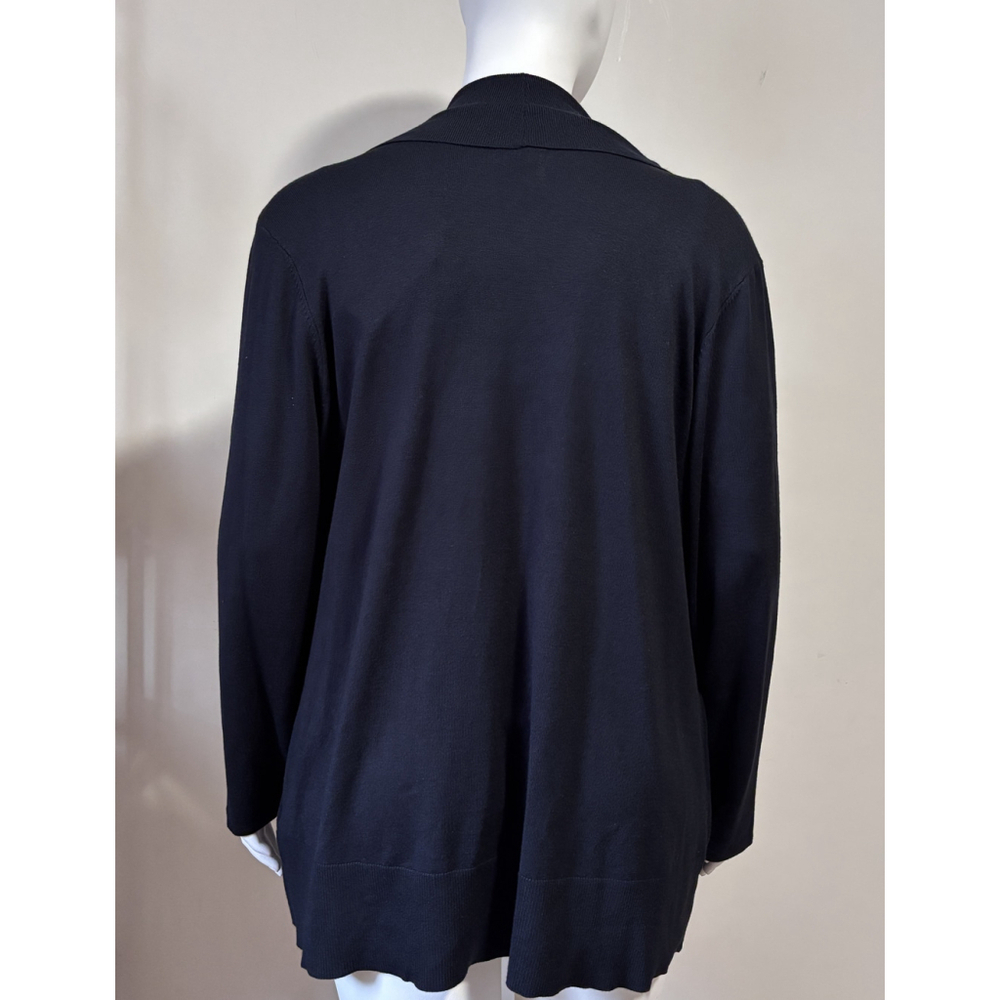 JM Collection Plus Size 3X Black Plus Size Open-Front Cardigan Sweater NWT - Picture 3 of 4